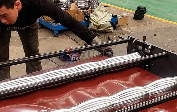 828 Glazed Tile Roll Forming Machine Working Process (1)