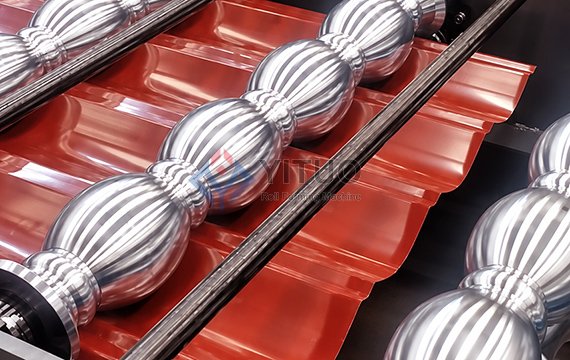 828 Glazed Tile Roll Forming Machine Working Process (4)